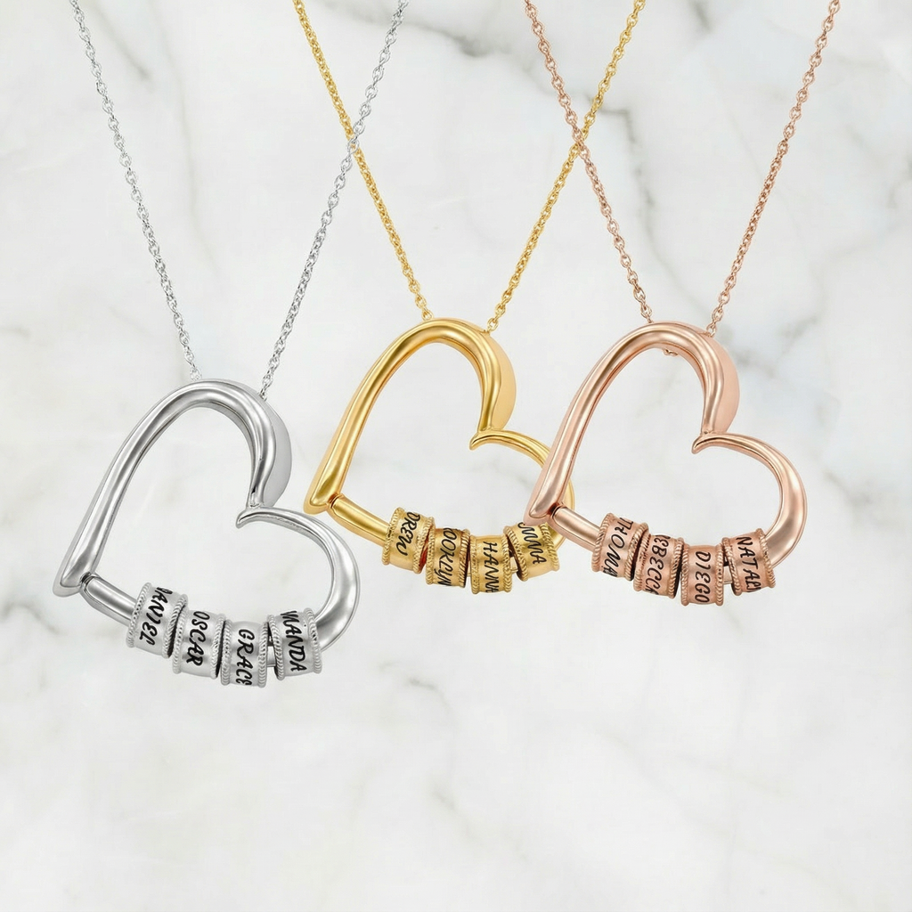 Naszyjnik z Grawerowanymi Koralikami