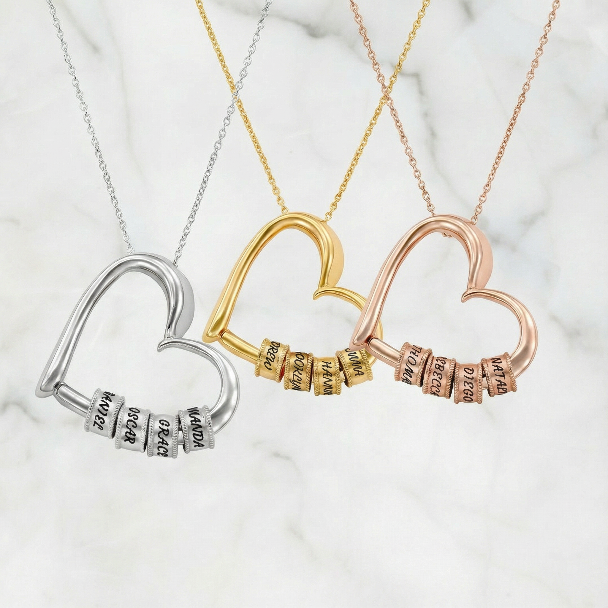 Naszyjnik z Grawerowanymi Koralikami