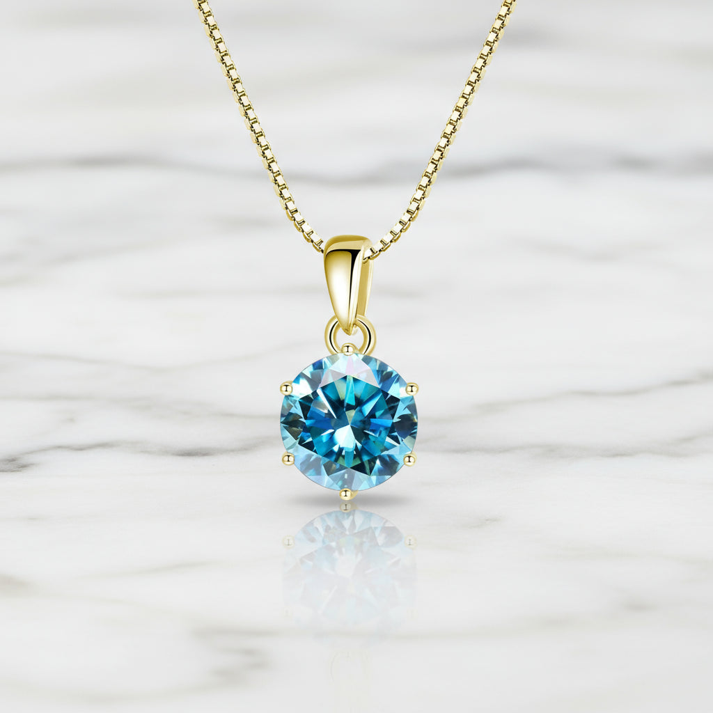 Złoty Naszyjnik z Moissanitem VVS1