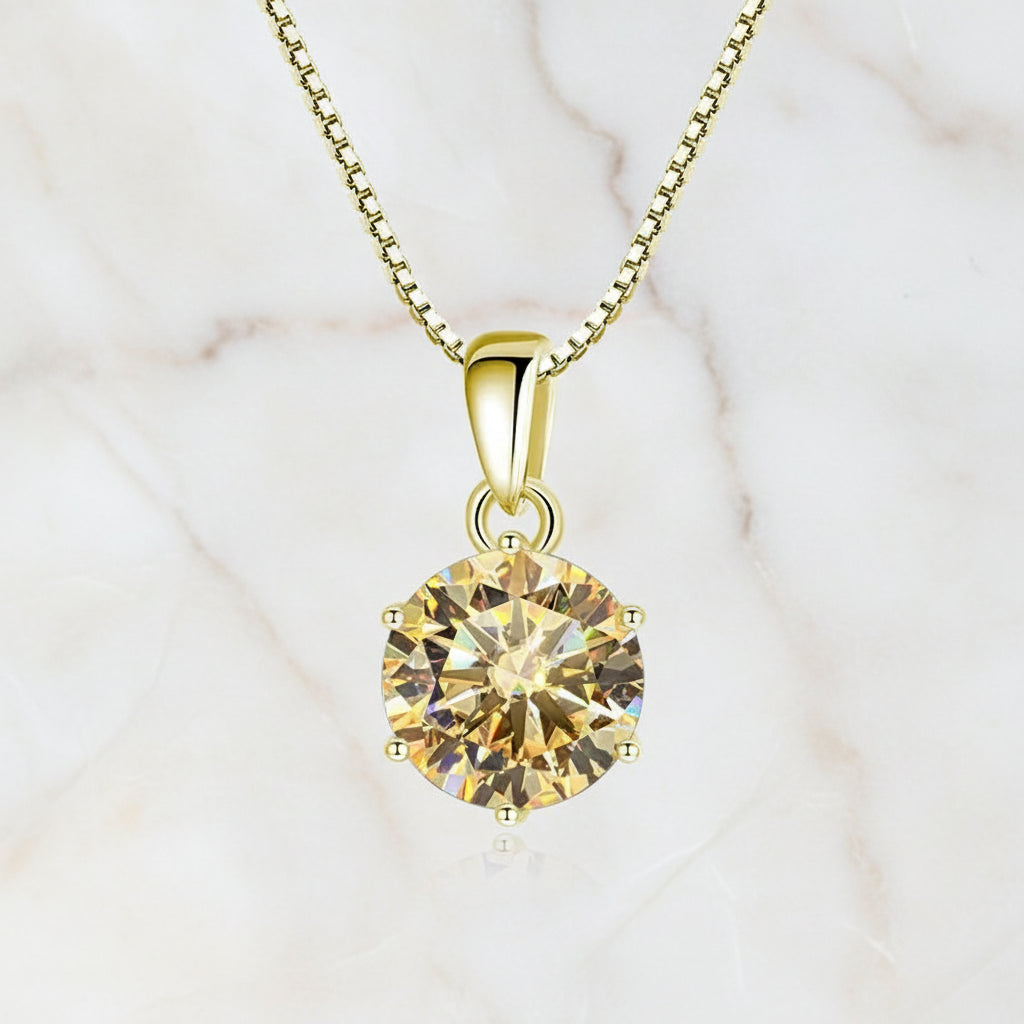 Złoty Naszyjnik z Moissanitem VVS1