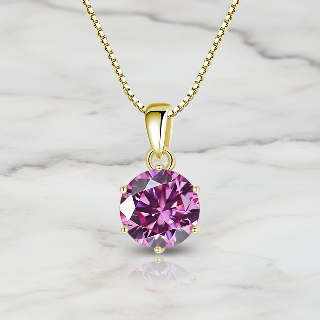 Złoty Naszyjnik z Moissanitem VVS1