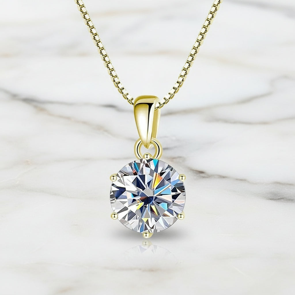 Złoty Naszyjnik z Moissanitem VVS1