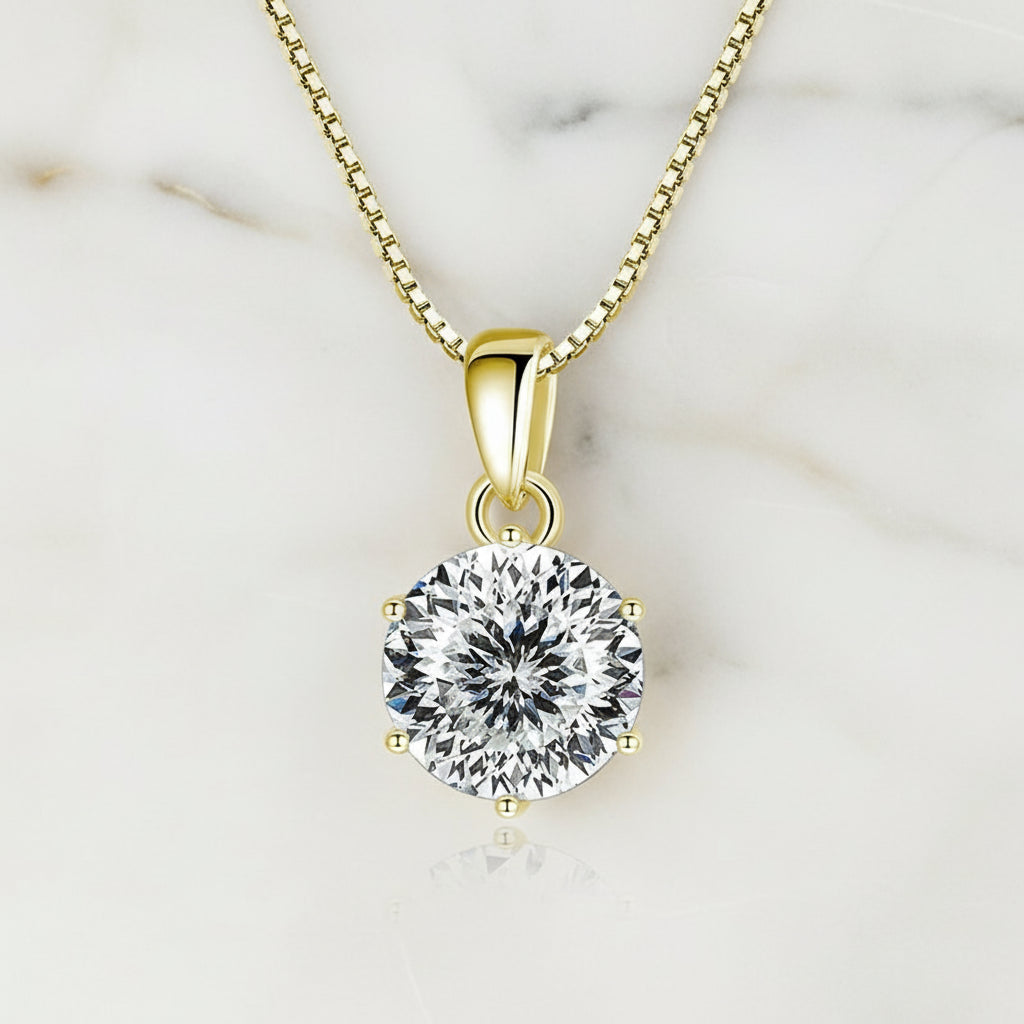 Złoty Naszyjnik z Moissanitem VVS1