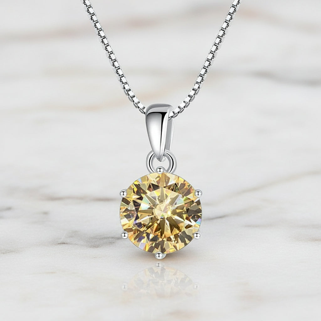 Srebrny Naszyjnik z Moissanitem VVS1