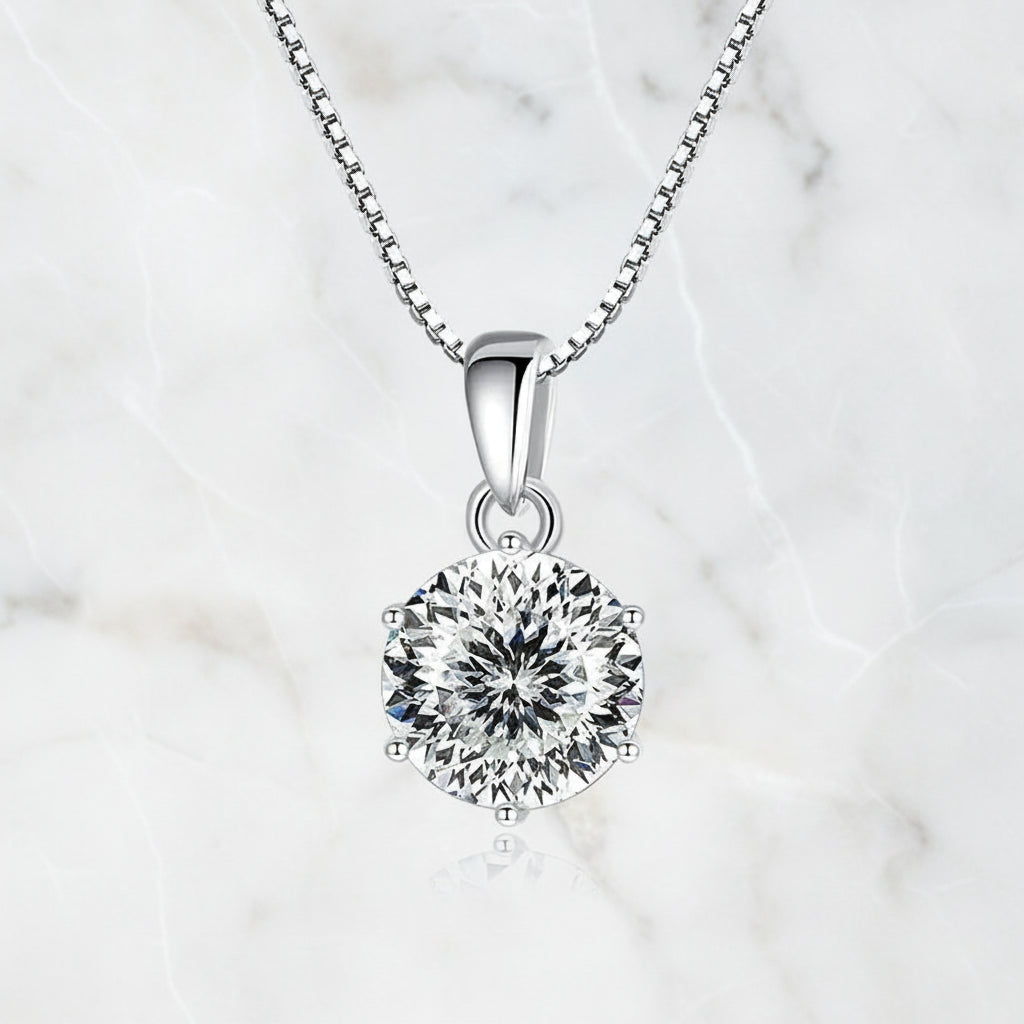 Srebrny Naszyjnik z Moissanitem VVS1