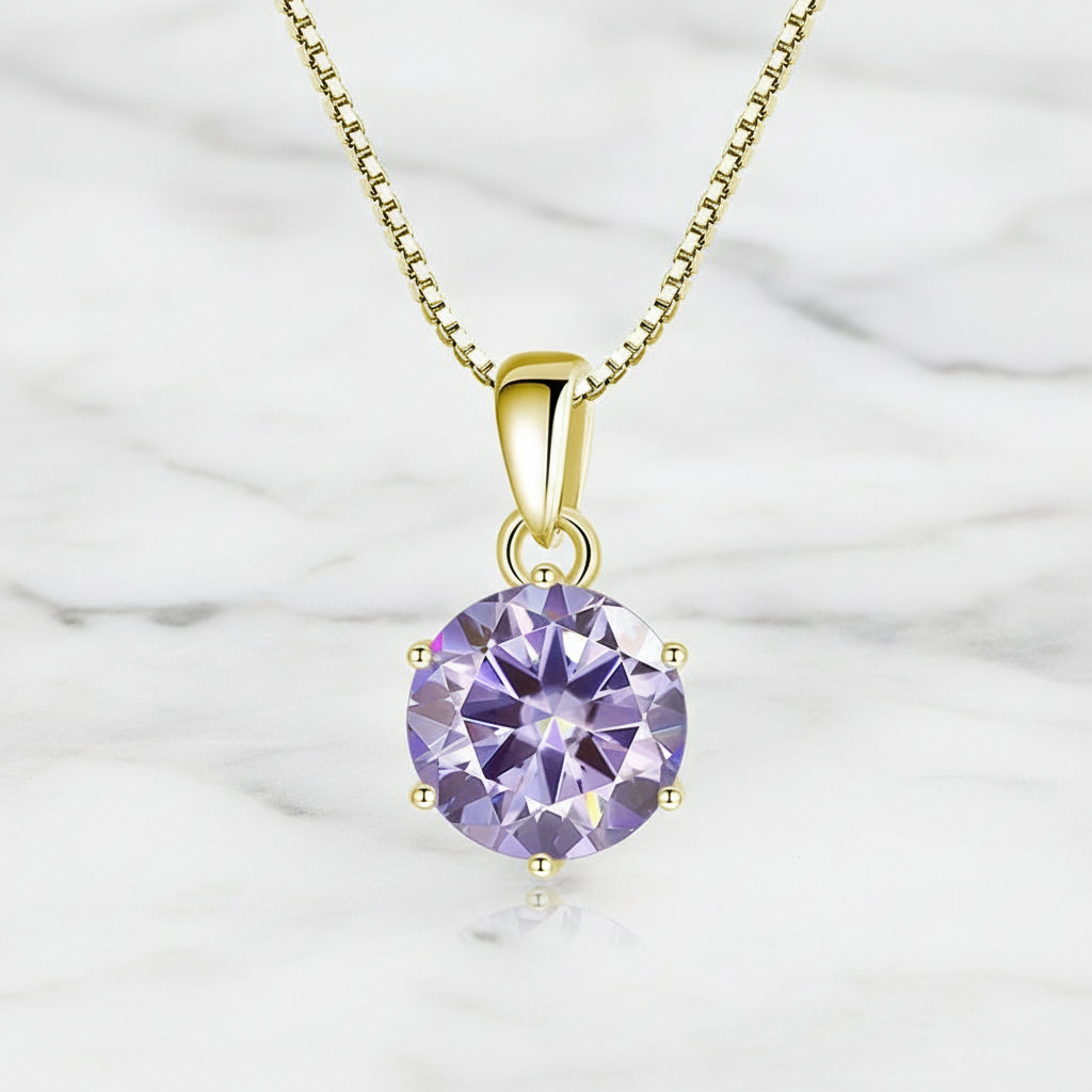 Złoty Naszyjnik z Moissanitem VVS1