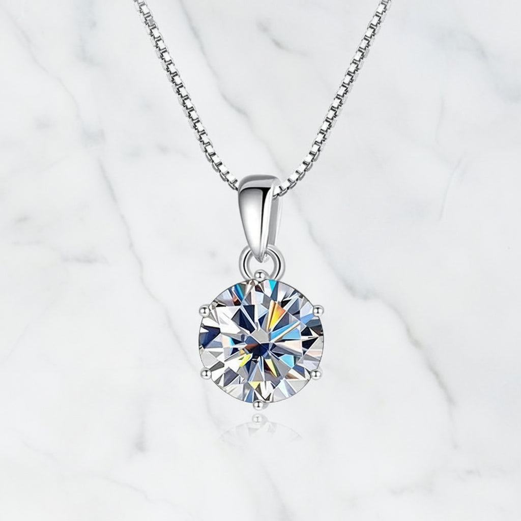 Srebrny Naszyjnik z Moissanitem VVS1